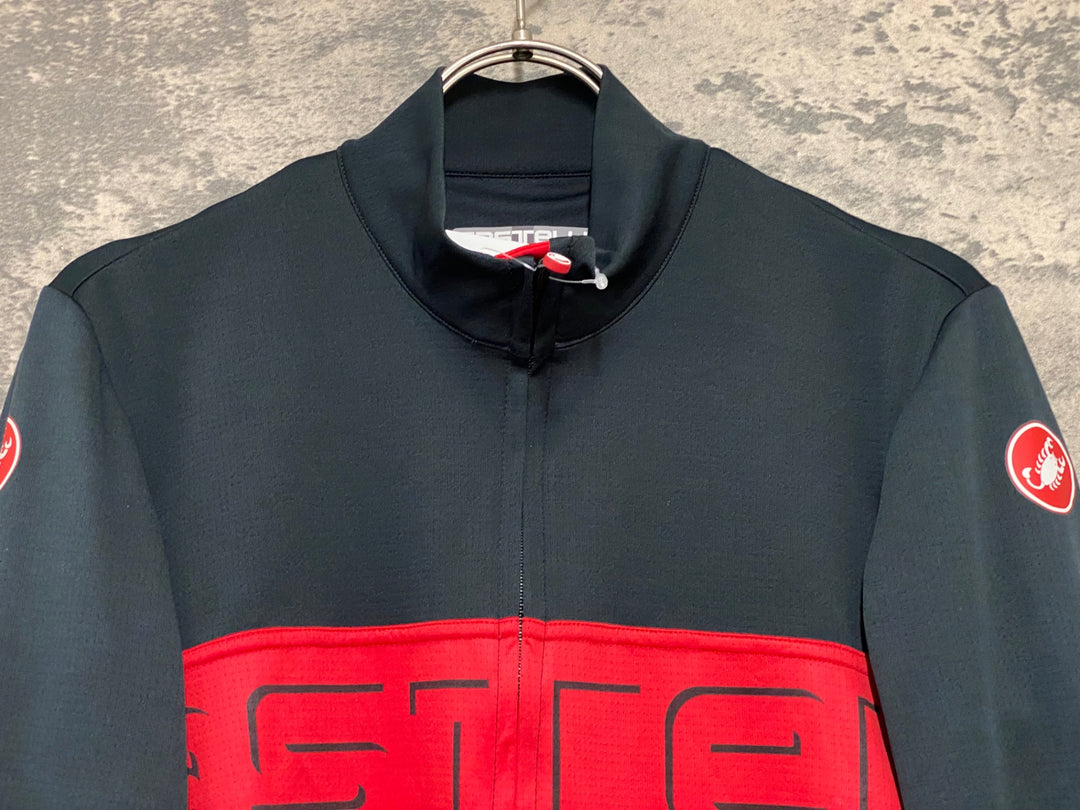 KG669 カステリ CASTELLI 長袖サイクルジャージ 黒 M
