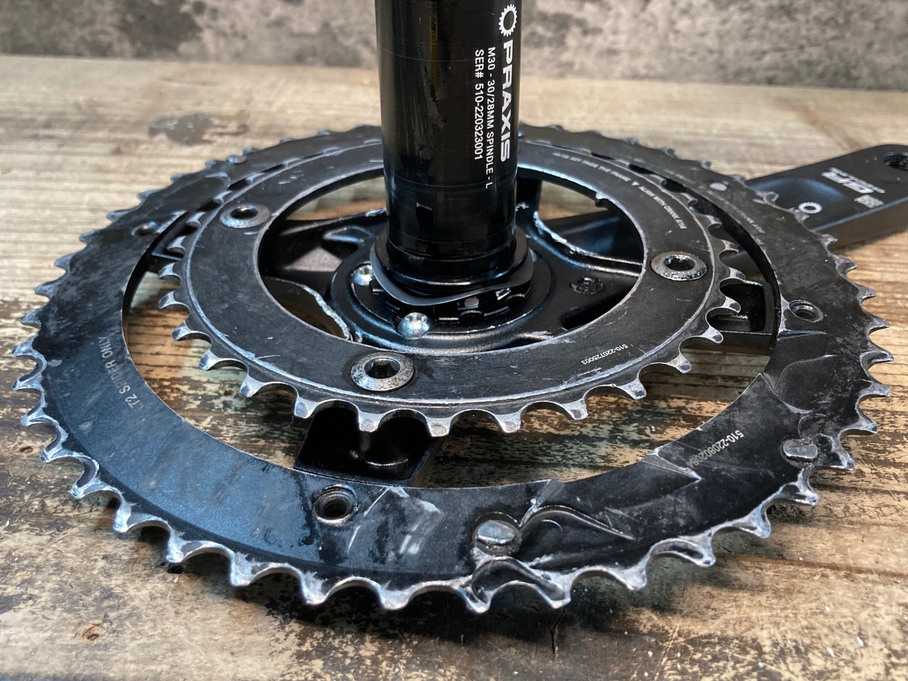 Hirmo52　S-WORKS 170mm 52/36T クランク JE852 プラクシスワークス PRAXISWORKS ALBA-GR クランクセット 48/32T