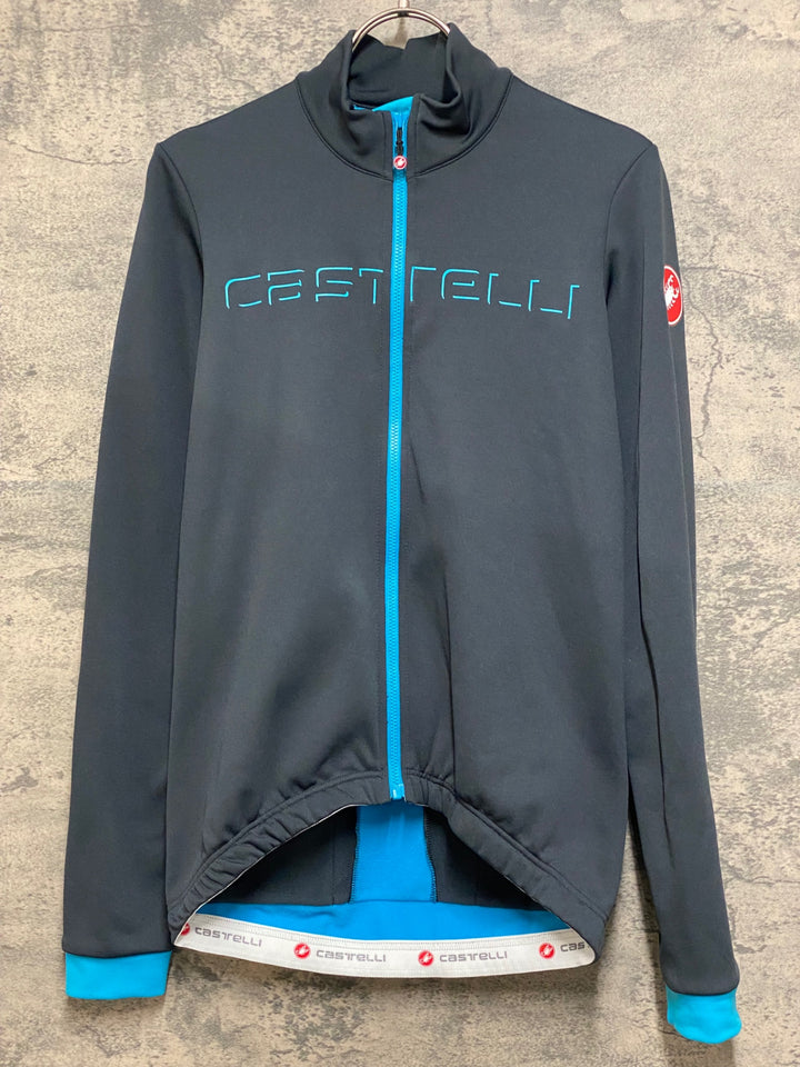 JO285 カステリ CASTELLI 長袖サイクルジャージ 灰色 S 裏起毛