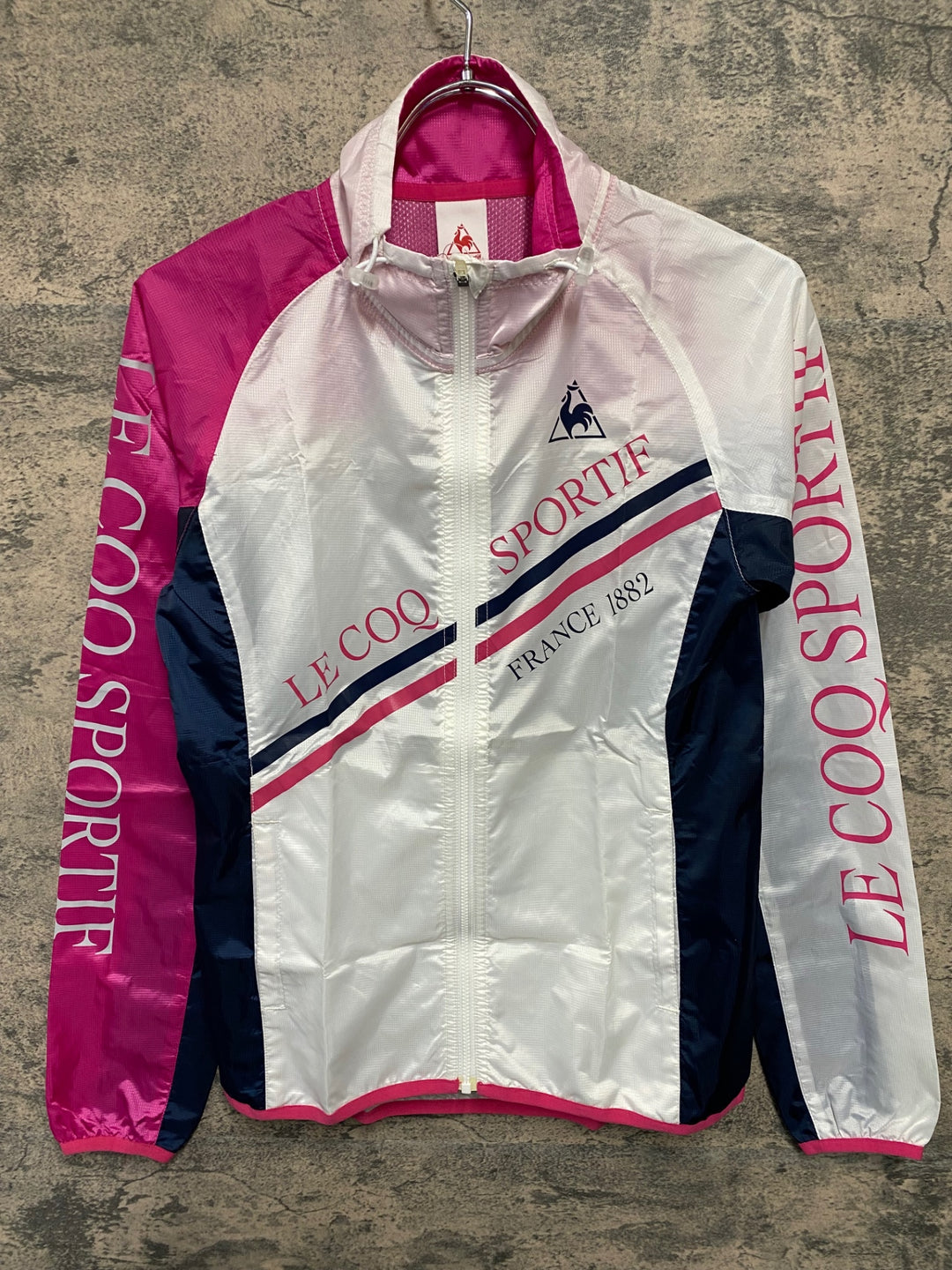 JT498 ルコックスポルティフ le coq sportif 長袖 ウインドブレイカー 白 ピンク M