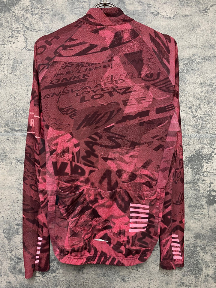 JM645 ラファ Rapha PRO TEAM LONG SLEEVE THERMAL JERSEY ROAD GRAFFITI 長袖 サイクルジャージ ピンク 黒 M