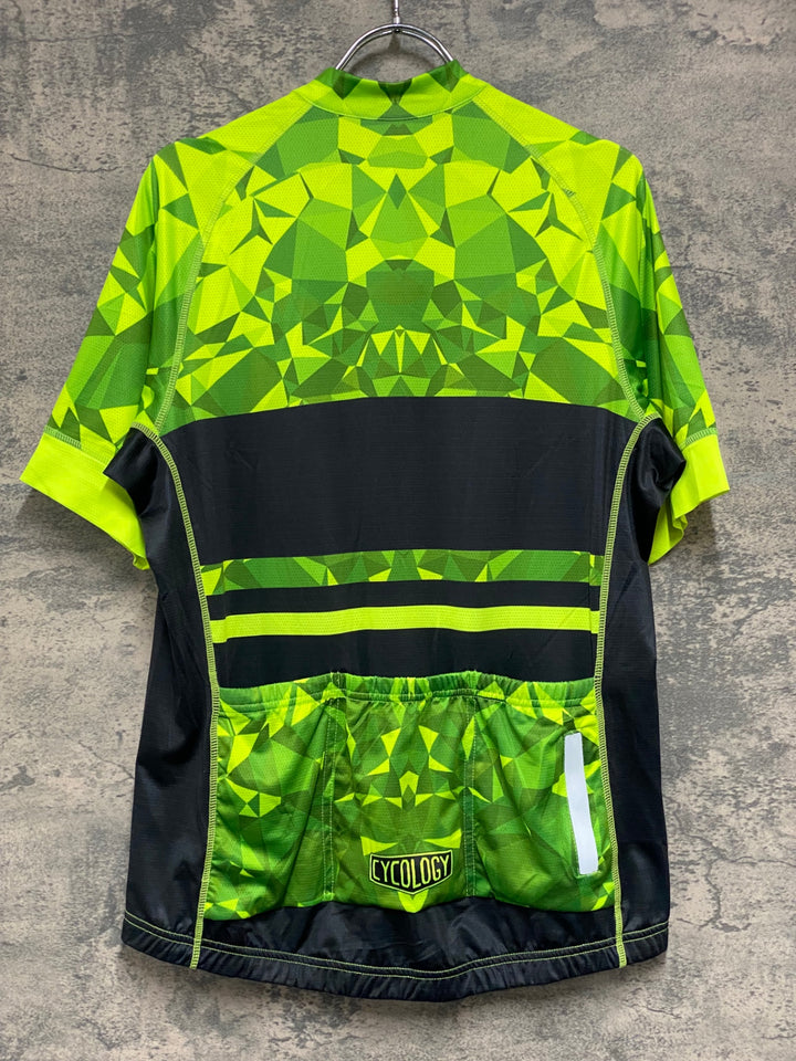 JM735 サイコロジー CYCOLOGY 半袖 サイクルジャージ 緑 黒 RELAXED FIT S