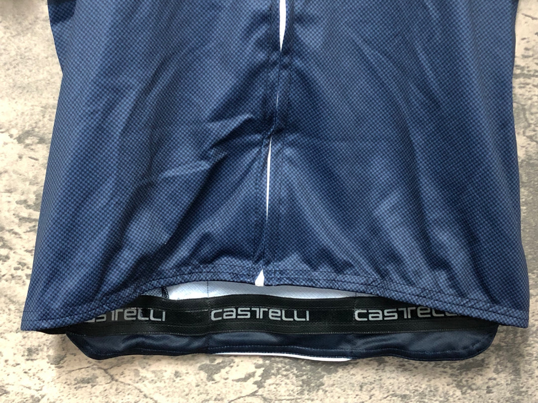 JJ815 カステリ CASTELLI 半袖 サイクルジャージ 紺 白 L