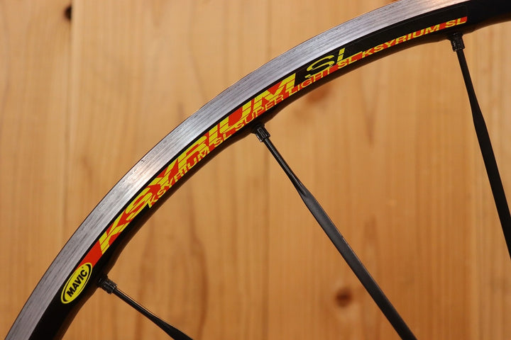 マヴィック MAVIC キシリウム KSYRIUM SL SUPERLIGHT アルミ クリンチャー ホイールセット シマノ 11/12S ナローリム 15C 【芦屋店】