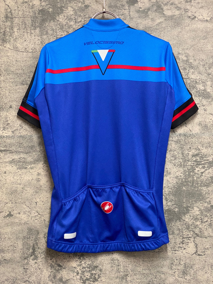 KF621 カステリ CASTELLI 半袖 サイクルジャージ 青 S