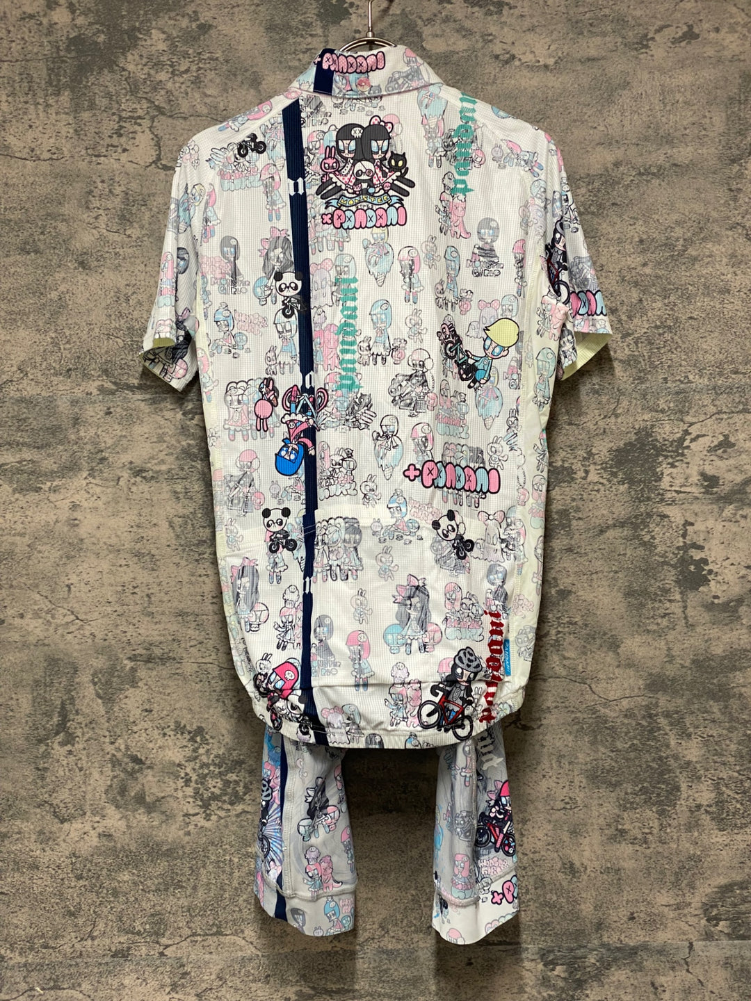 KD095 パンダーニ Pandani Cycle 半袖 サイクルジャージ　M　白/キャラクター　上下セット