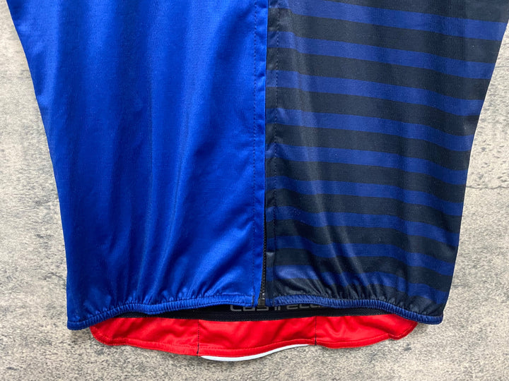 JQ889 カステリ CASTELLI ROSSOCORSA 半袖 サイクルジャージ 青 L