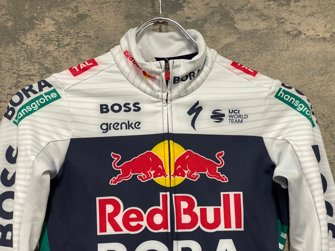 JT596 スペシャライズド SPECIALIZED 長袖 サイクルジャージ 白 紺 XS 裏起毛 BORA hansgrohe