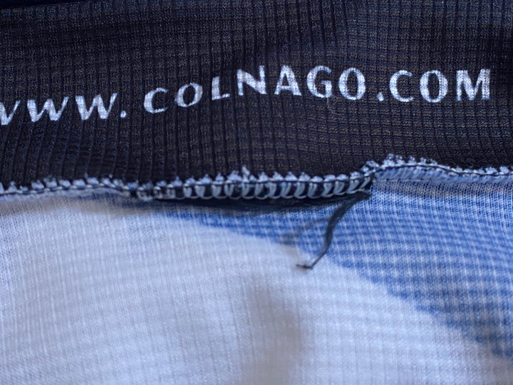 KF485 コルナゴ COLNAGO ハーフジップ 半袖 サイクルジャージ 白 青 サイズ不明