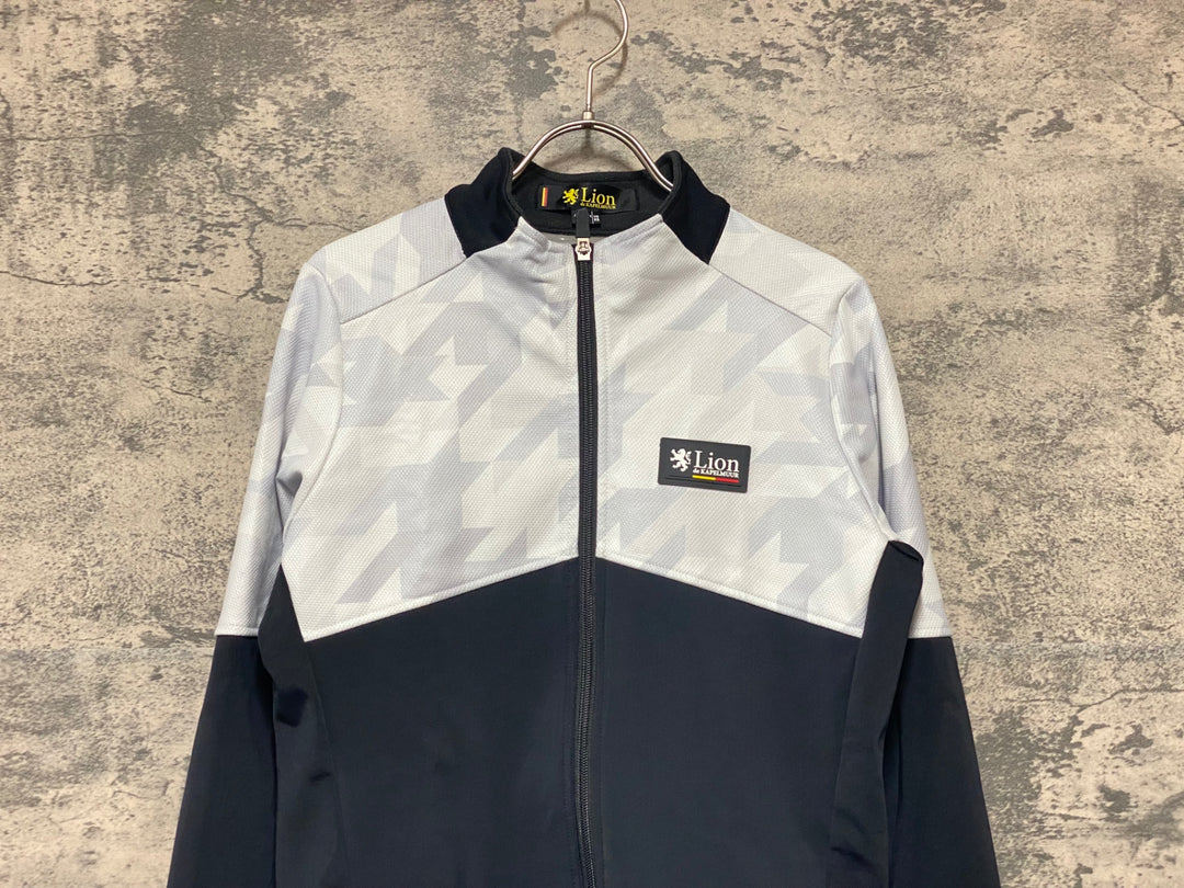 KJ828 リオンドカペルミュール Lion de kapelmuur 長袖 サイクルジャケット 白黒 ASIA M 裏起毛