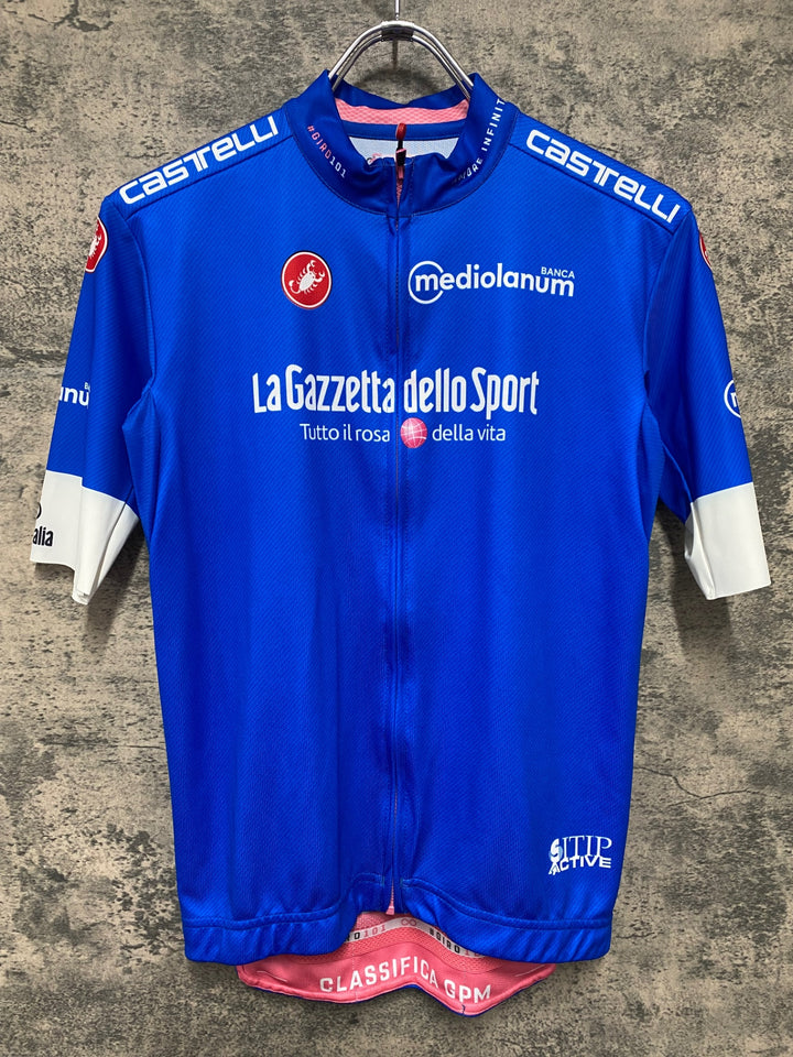 JV455 カステリ CASTELLI 半袖 サイクルジャージ 青 S Giro d'Italia