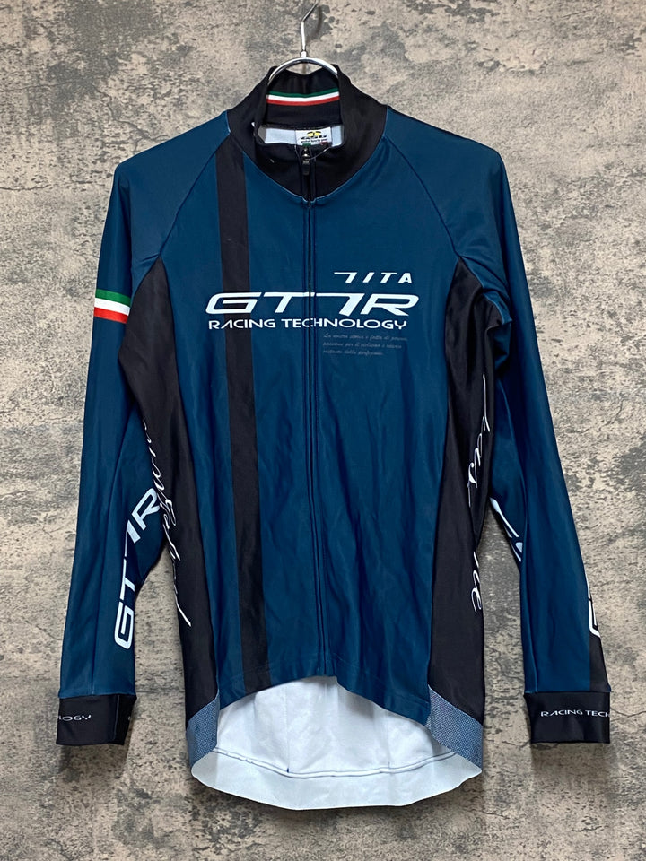 KP733 ジェッセージ GSG 7ITA 長袖 サイクルジャージ 紺 M 裏起毛