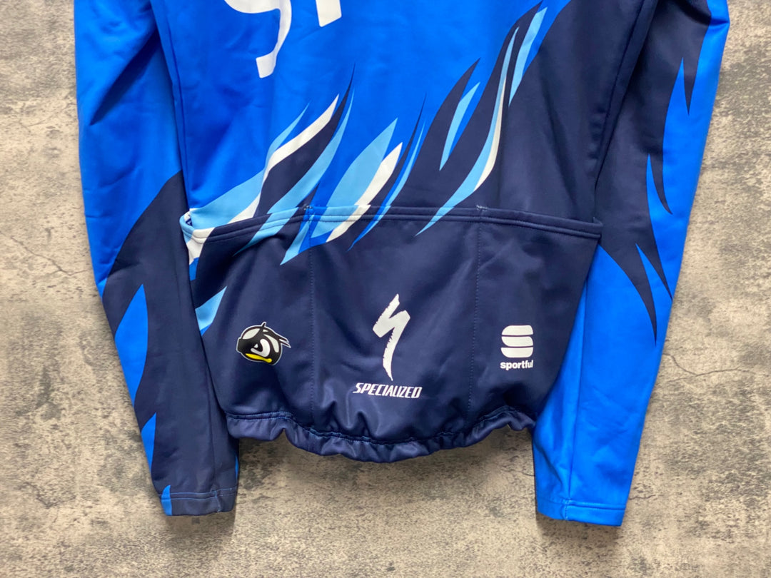 KJ808 スポーツフル sportful 長袖 サイクルジャケット 紺 L 裏起毛 SAXO BANK