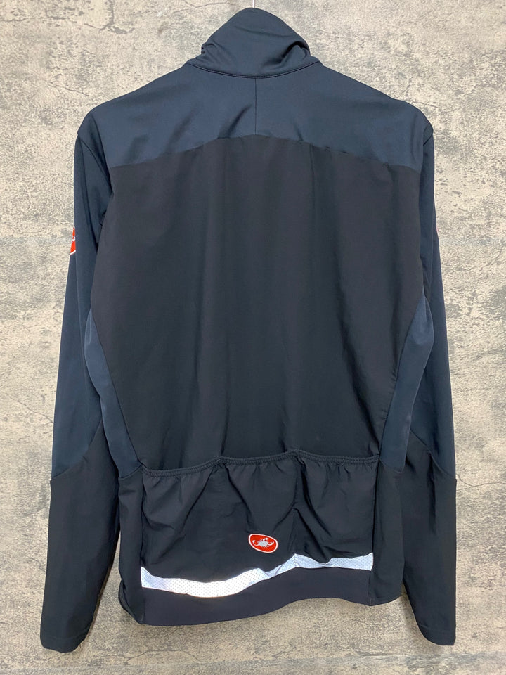 KG028 カステリ CASTELLI ROSSO CORSA 長袖 サイクルジャケット 黒 M Polartec rain or shine