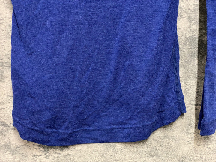 JG334 ラファ Rapha MERINO BASE LAYER - LONG SLEEVE 長袖 べースレイヤー 紺 XS ※動物の毛
