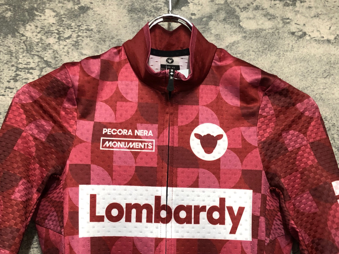 JJ489 ブラックシープ BLACKSHEEP 半袖 サイクルジャージ 赤 XS Lombardy