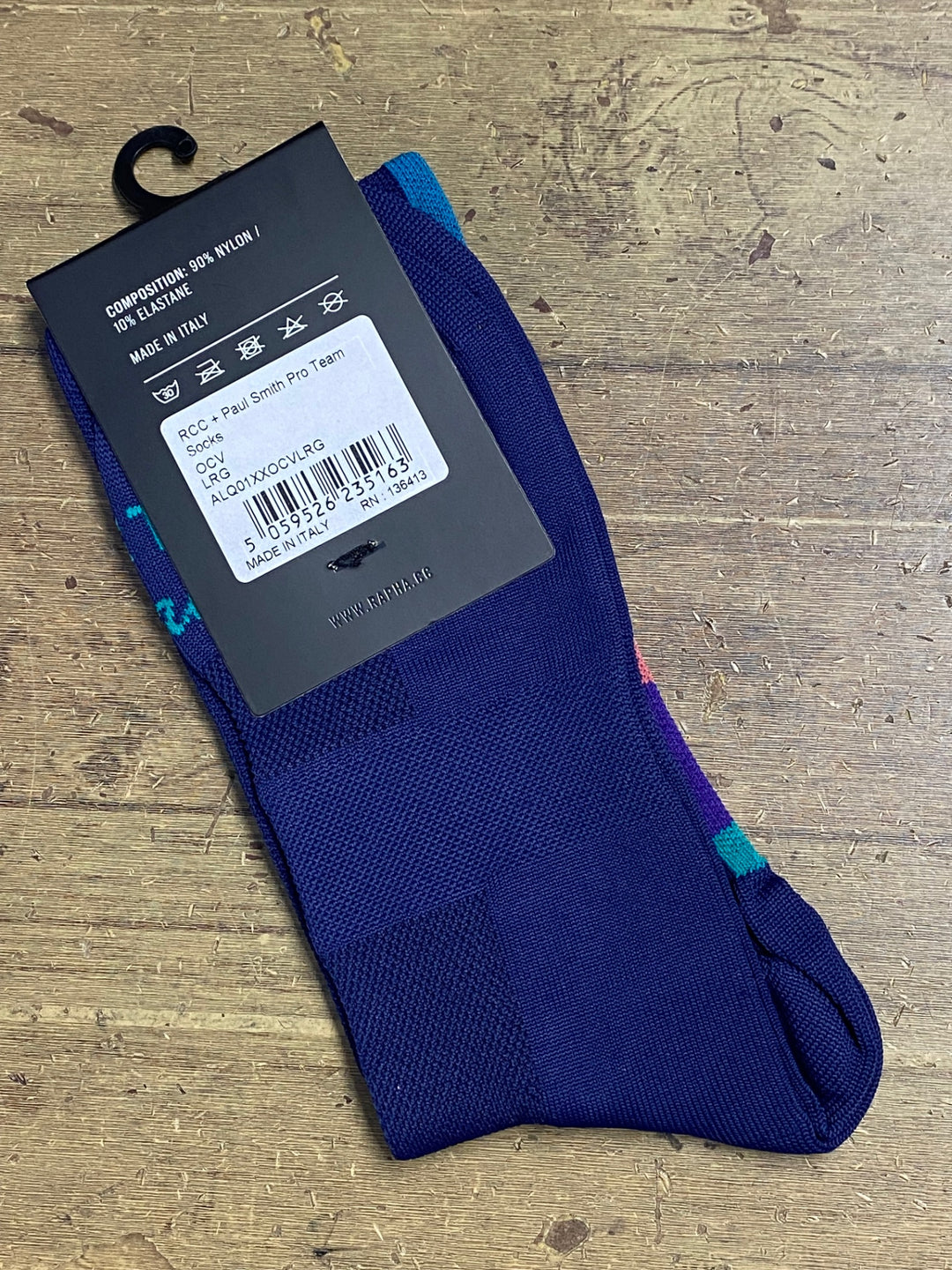 KC702 ラファ Rapha RCC PAUL SMITH PRO TEAM SOCKS ソックス 紺 L 未使用
