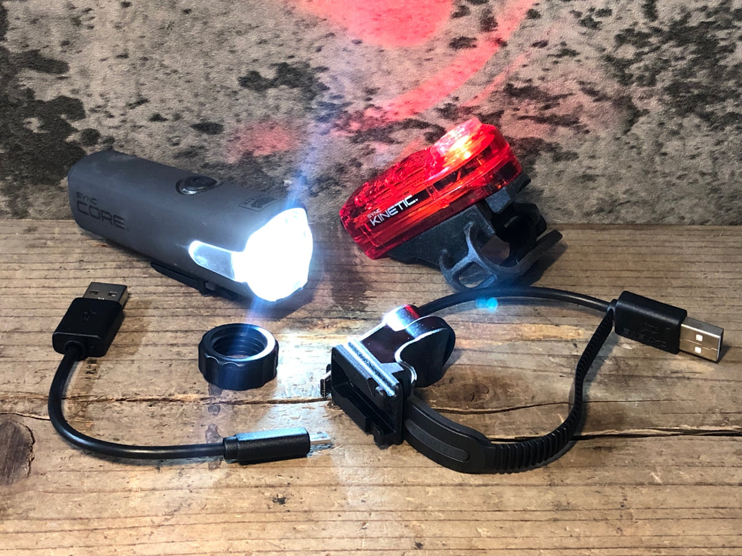 JM880 キャットアイ CATEYE SYNC CORE KINETIC ライト 前後セット (HL-NW100RC、TL-NW100K) ※点灯確認済