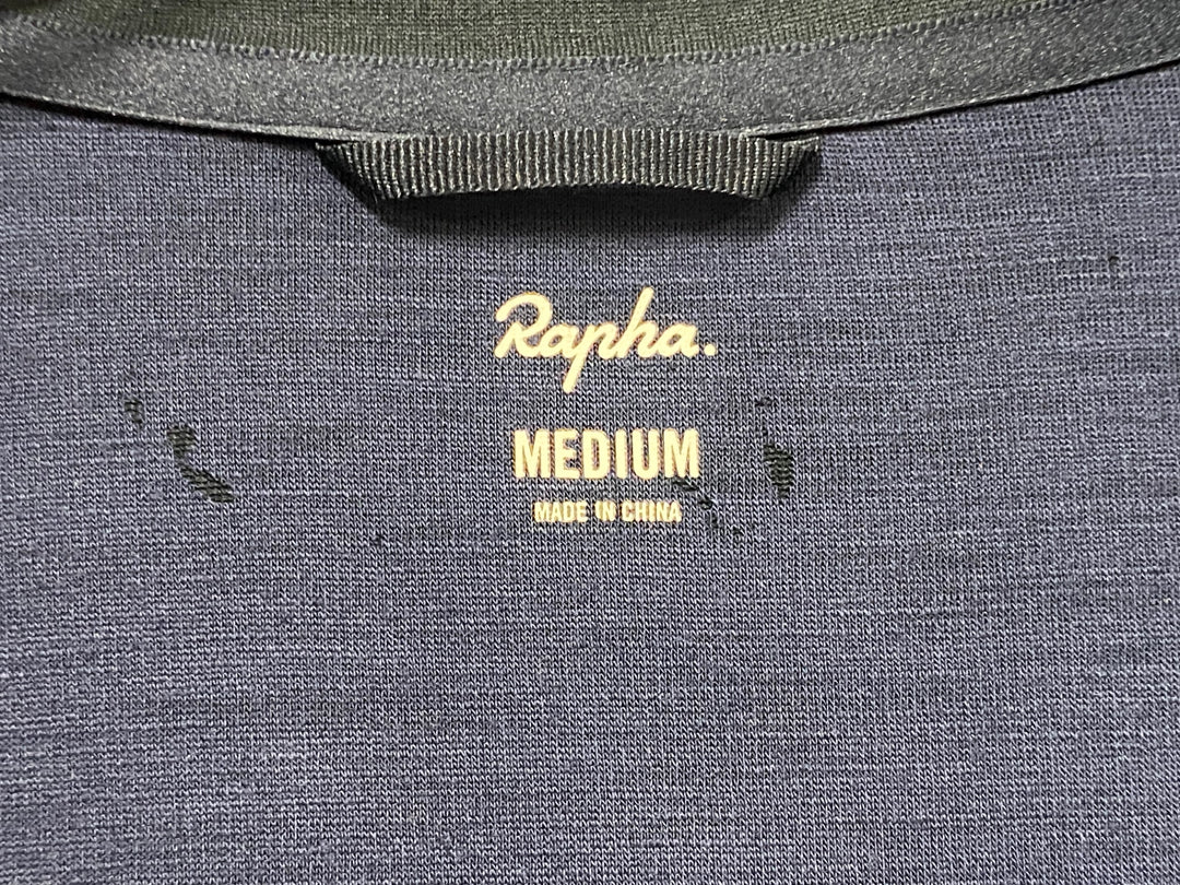 KM927 ラファ Rapha LONG SLEEVE BREVET JERSEY 長袖 サイクルジャージ 紺 M