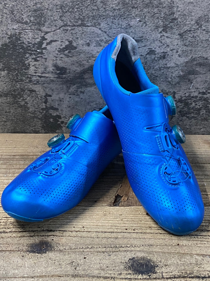 KF323 シマノ SHIMANO RC9 SHRC901 ビンディングシューズ 3穴 BOA 青 EU45 ※ガリ傷