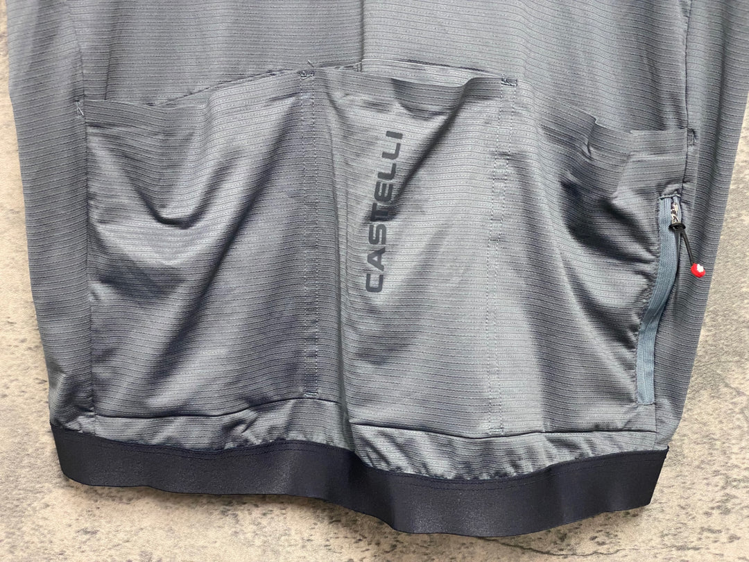 KE157 カステリ CASTELLI ESPRESSO 2 半袖 サイクルジャージ グレー XL