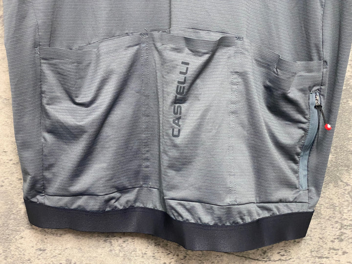 KE157 カステリ CASTELLI ESPRESSO 2 半袖 サイクルジャージ グレー XL