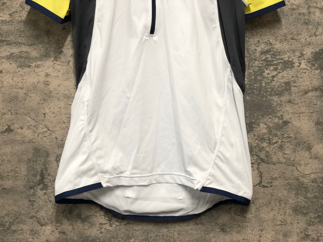 KK437 コロンビア Columbia 半袖 サイクルジャージ 白 黄 L