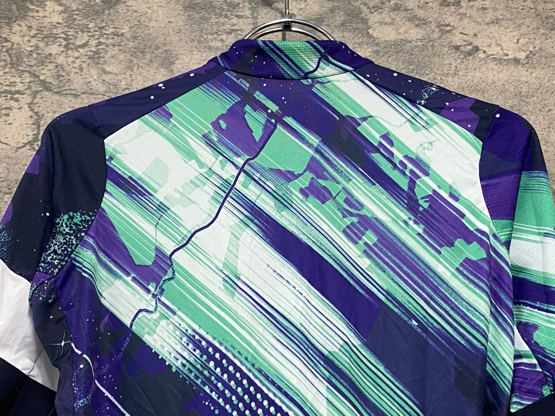 JE148 ラファ Rapha CANYON/SRAM PRO TEAM TRAINING JERSEY 半袖 サイクルジャージ パープル グリーン XS