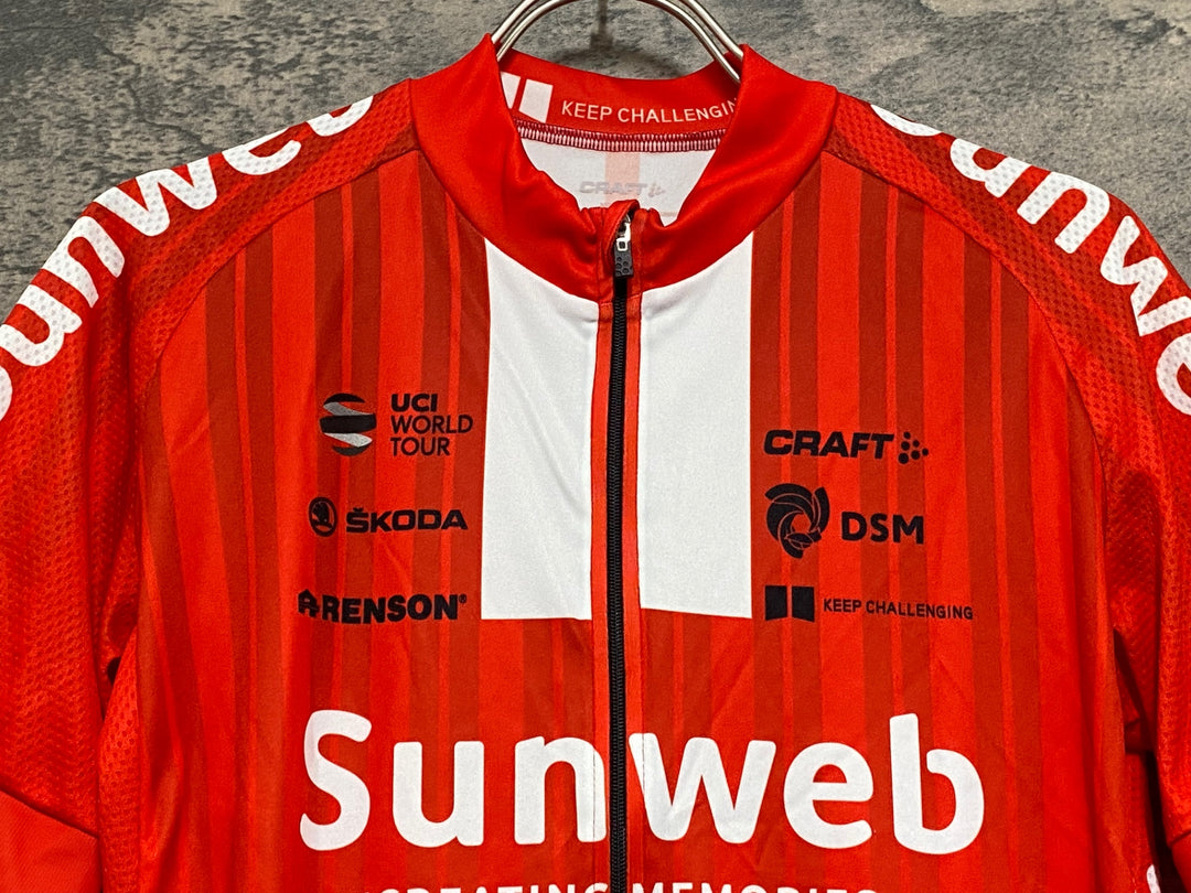 JN207 クラフト CRAFT 半袖 サイクルジャージ 赤 M Team Sunweb