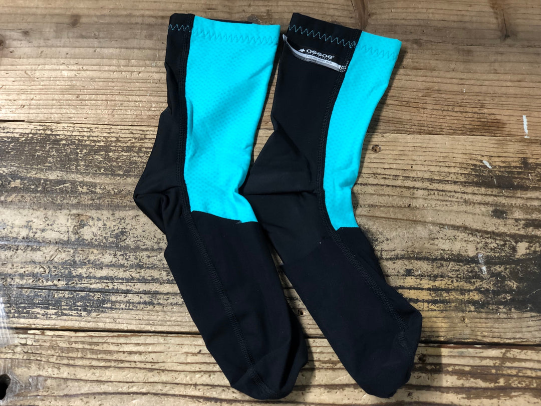JX530 アソス assos fuguSpeer S7 サイクルソックス 黒 水色 SIZE Ⅱ ※一部劣化
