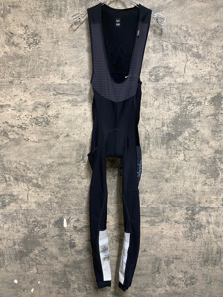 KL458 ラファ Rapha WOMEN'S CARGO WINTER TIGHTS WITH PAD ビブタイツ 黒 XXS 裏起毛 ※動物の毛