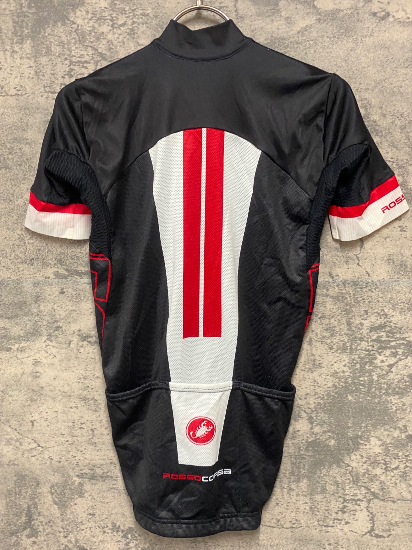 JT065 カステリ CASTELLI 半袖サイクルジャージ 黒 S ほつれあり