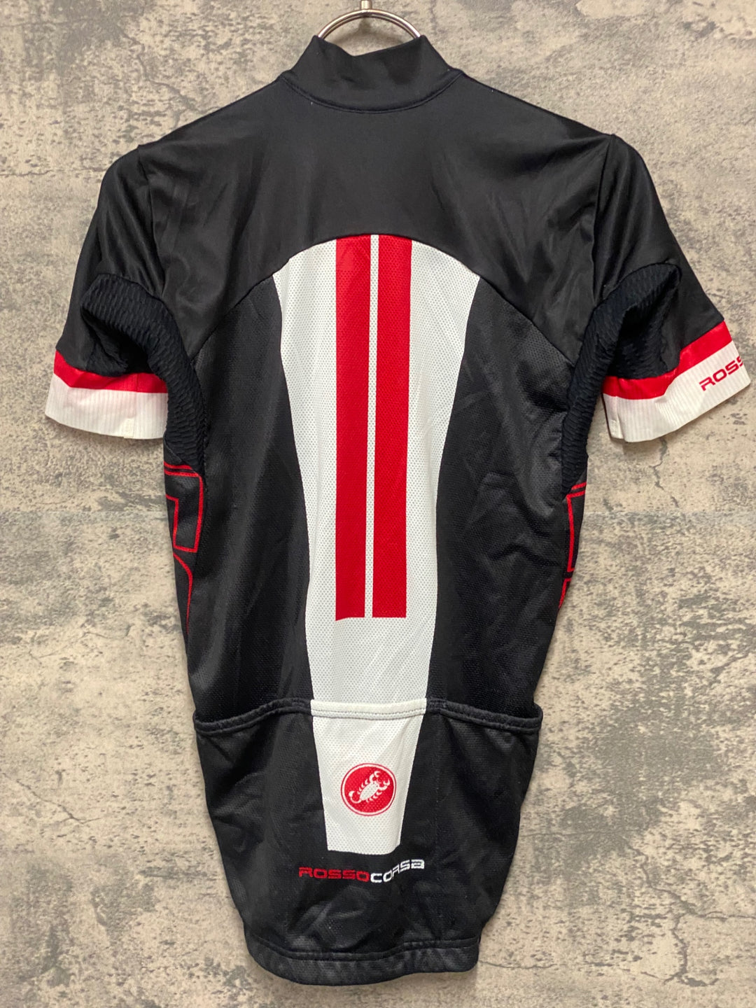 JT065 カステリ CASTELLI 半袖サイクルジャージ 黒 S ほつれあり