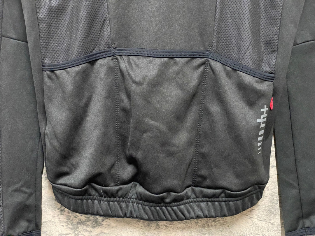 KB924 rh+ 裏起毛 長袖 サイクルジャージ 黒 L