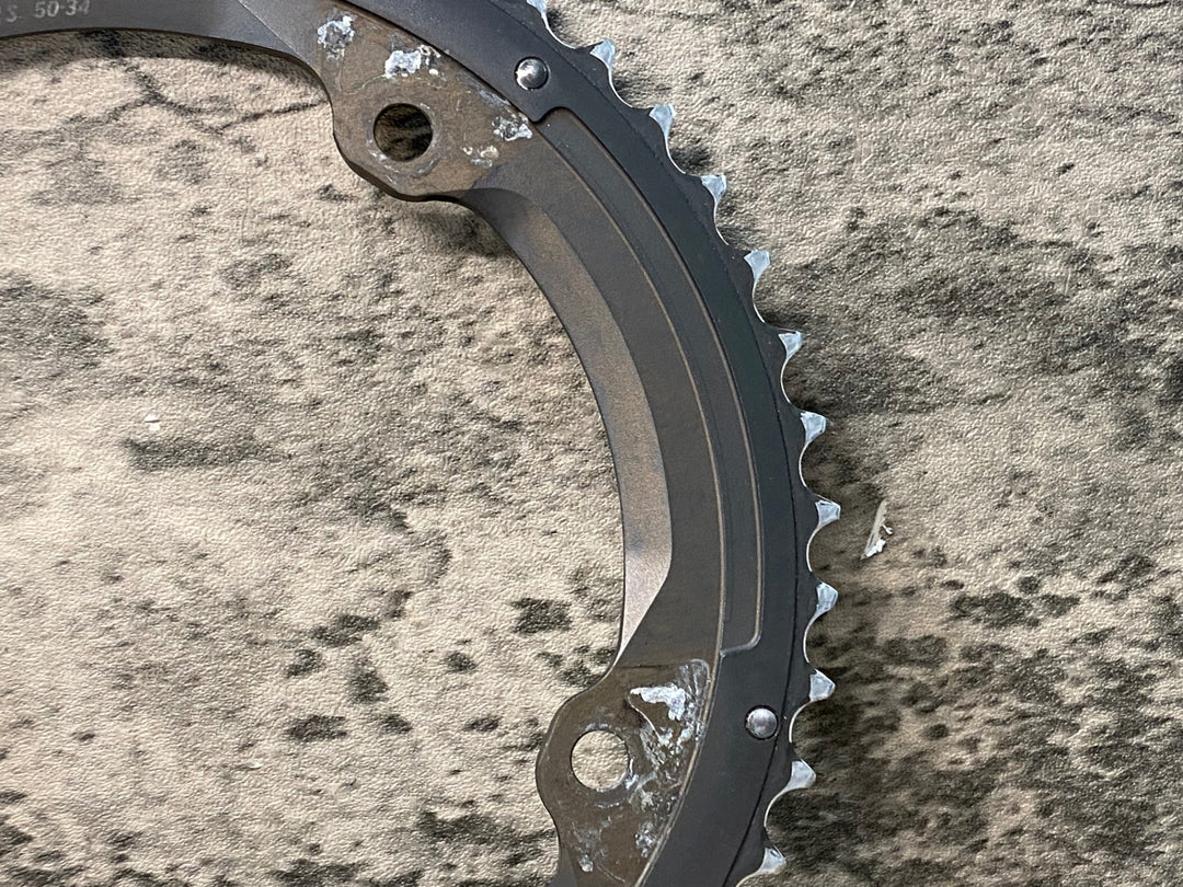JO017 カンパニョーロ CAMPAGNOLO アウターチェーンリング 50T 11S PDC144 ※歯の摩耗大のためジャンク