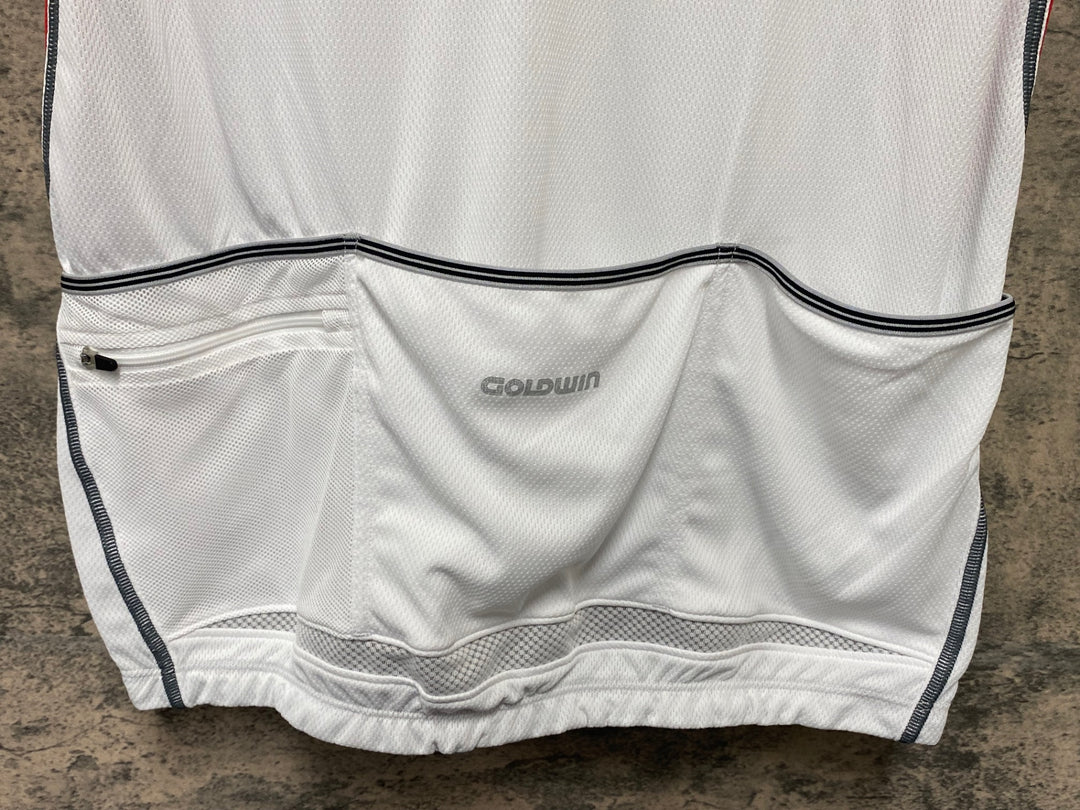 KD235 ゴールドウィン GOLDWIN 半袖 サイクルジャージ 白赤 L