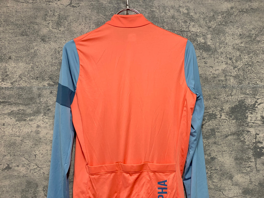 KC760 ラファ Rapha LONGSLEEVE JERSEY 長袖 サイクルジャージ オレンジ 水色 M