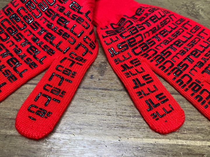 IV736 カステリ CASTELLI CORRIDORE グローブ 赤 L/XL