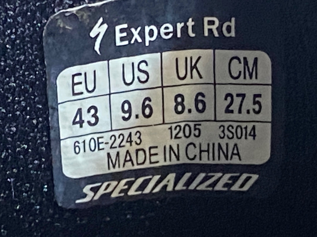 KD974 スペシャライズド SPECIALIZED Expert Rd ビンディングシューズ 黒 EU43