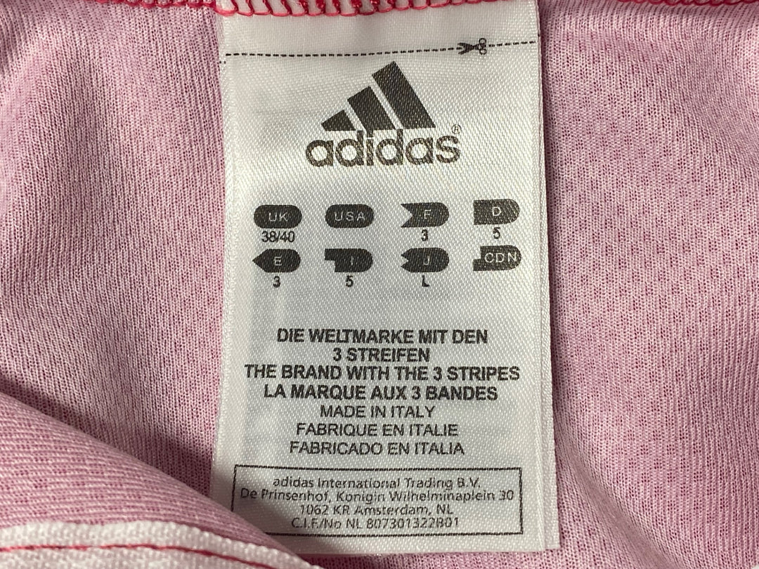 KJ757 アディダス adidas 半袖 サイクルジャージ ピンク 白 L ハーフジップ
