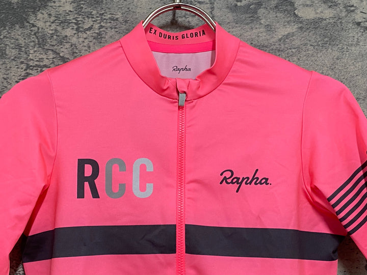 KF569 ラファ Rapha RCC MID WEIGHT JERSEY 半袖 サイクルジャージ ピンク XS ※汚れあり