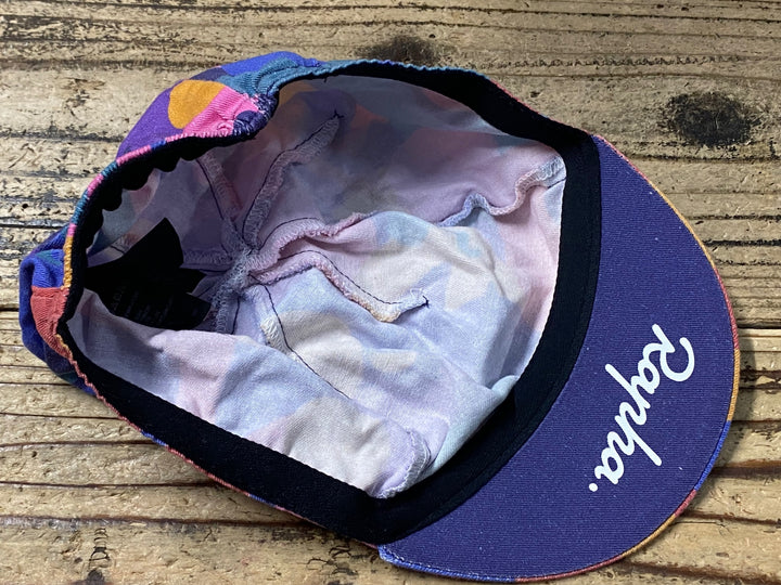 KH622 ラファ Rapha GEOFF MCFETRIDGE X RCC CAP サイクルキャップ ピンク 紺 総柄 ONE SIZE