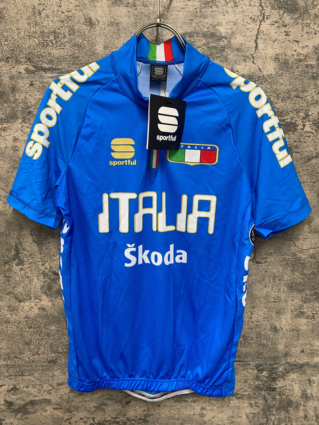 JV539 スポーツフル sportful 半袖 サイクルジャージ 青 L ITALIA Skoda
