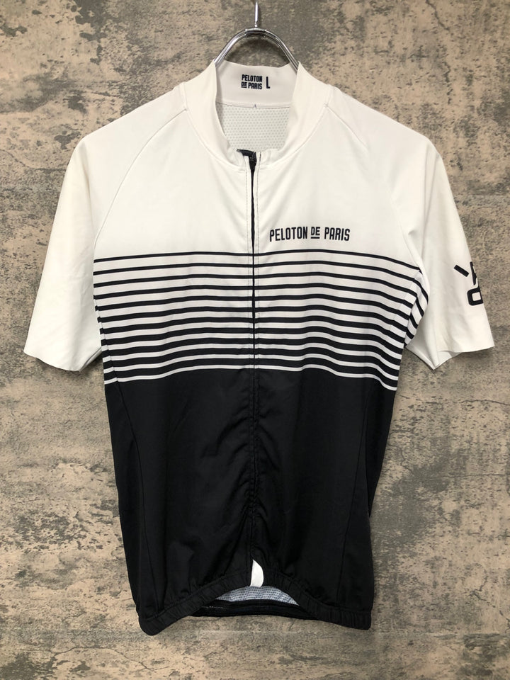 JJ818 プロトンドパリ PELOTON DE PARIS Domestique Jersey MEN 半袖 サイクルジャージ 白 黒 L