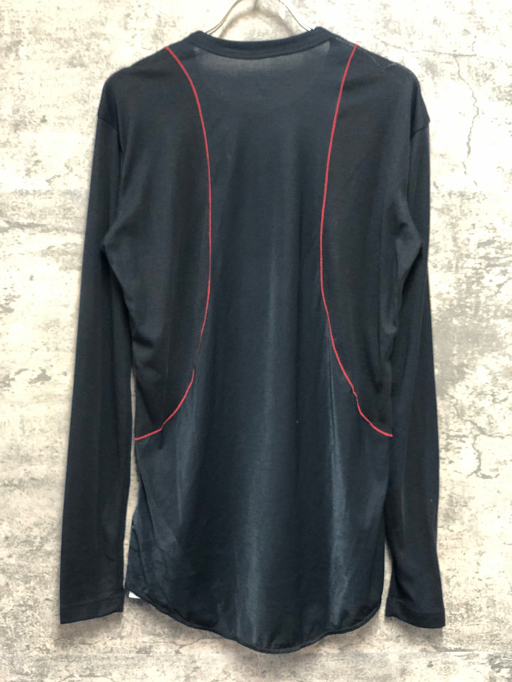 KK356 カステリ CASTELLI ロッソコルサ ROSSO CORSA 長袖 ベースレイヤー 黒 L