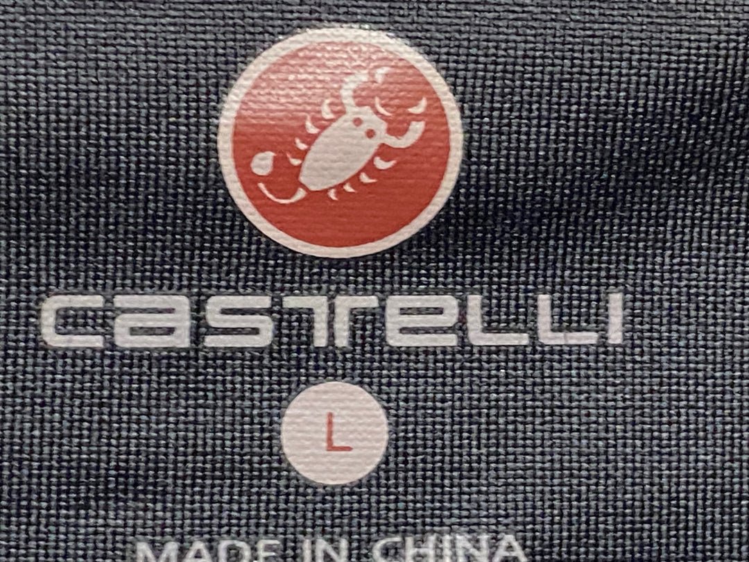 JT667 カステリ CASTELLI 長袖 サイクルジャケット 白 黒 L 裏起毛 GORE WINDSTOPPER