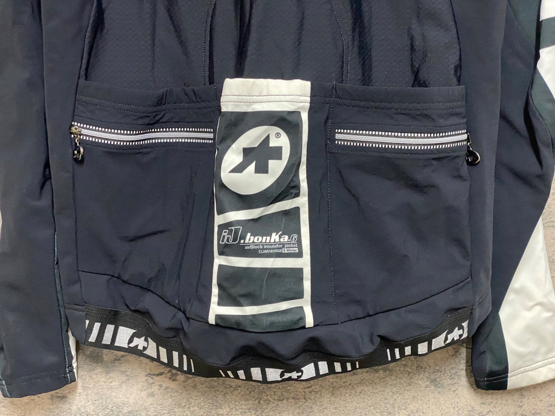 JQ146 アソス assos iJ bonKa 6 MILLE 長袖サイクルジャケット 白黒 M
