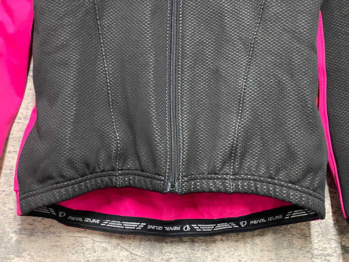 KA052 パールイズミ PEARL iZUMi 長袖 ソフトシェル サイクルジャケット 黒 ピンク S 裏起毛 レディース WINDBREAK