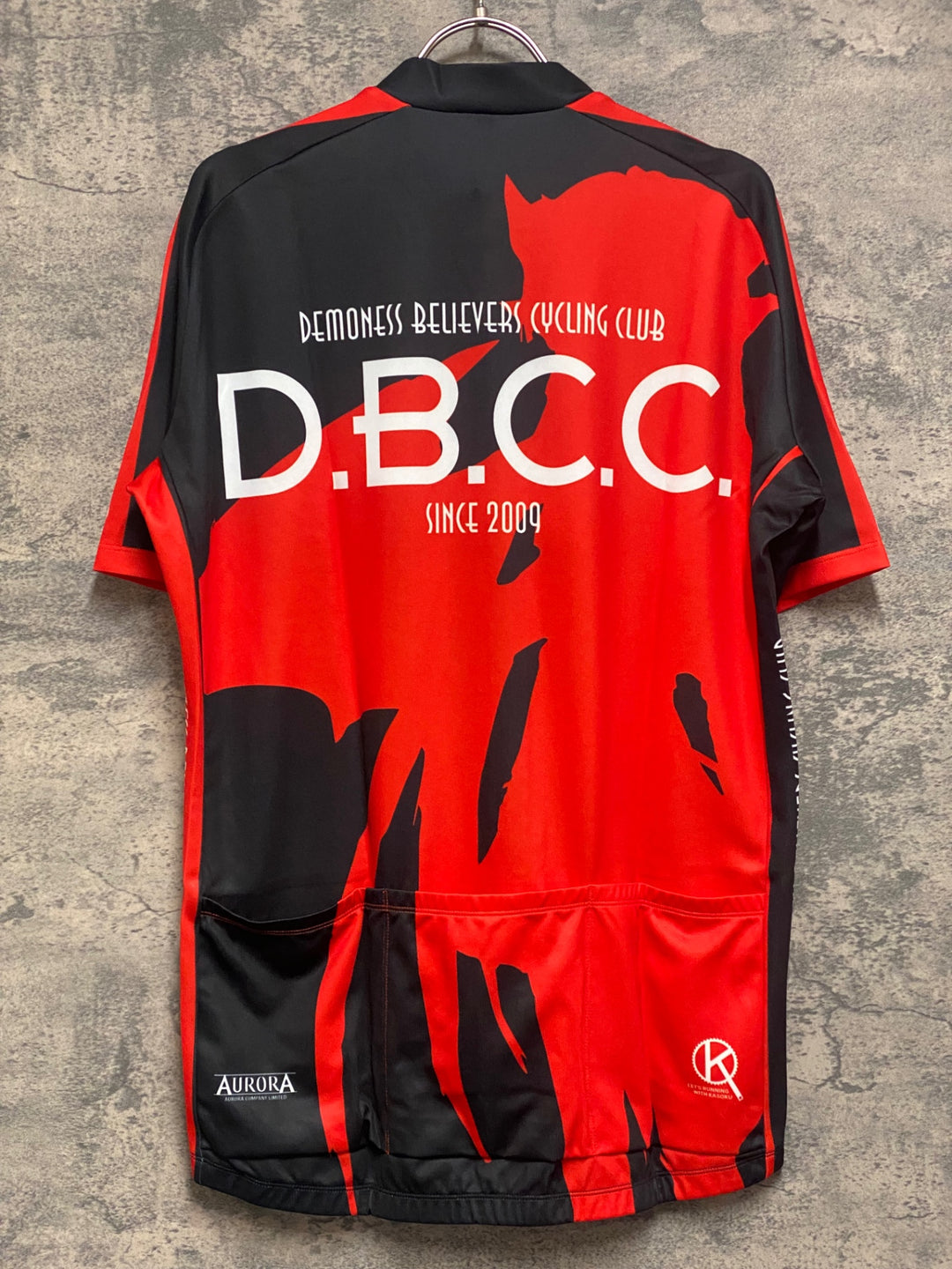 JQ010 アウローラ AURORA 半袖 サイクルジャージ 赤 黒 2XL ろんぐらいだぁすとーりーず!