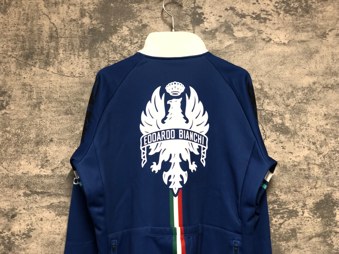KJ356 ビアンキ Bianchi 長袖 サイクルジャケット 紺 L 裏起毛